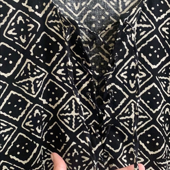 Black and white patterned tunic / long top - Picture 2 of 4